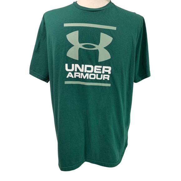 XL Under Armour Mens Green Global Foundation Tshirt Loose Fit - Picture 2 of 8